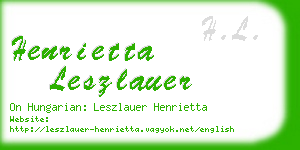 henrietta leszlauer business card